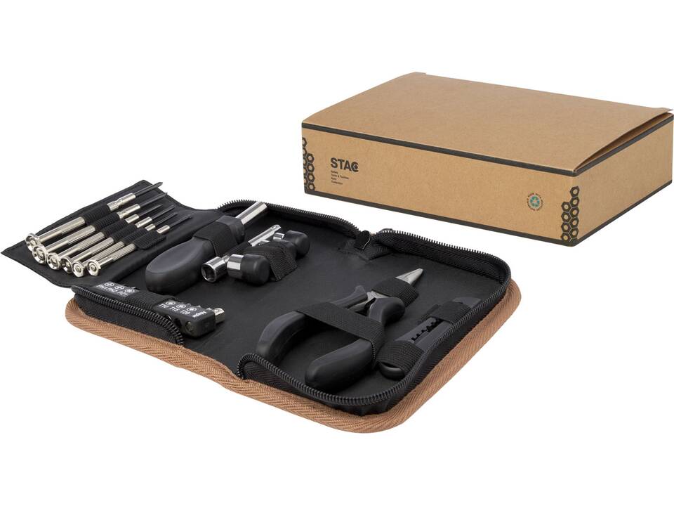 Spike 24-piece RCS recycled plastic tool set with cork pouch 5