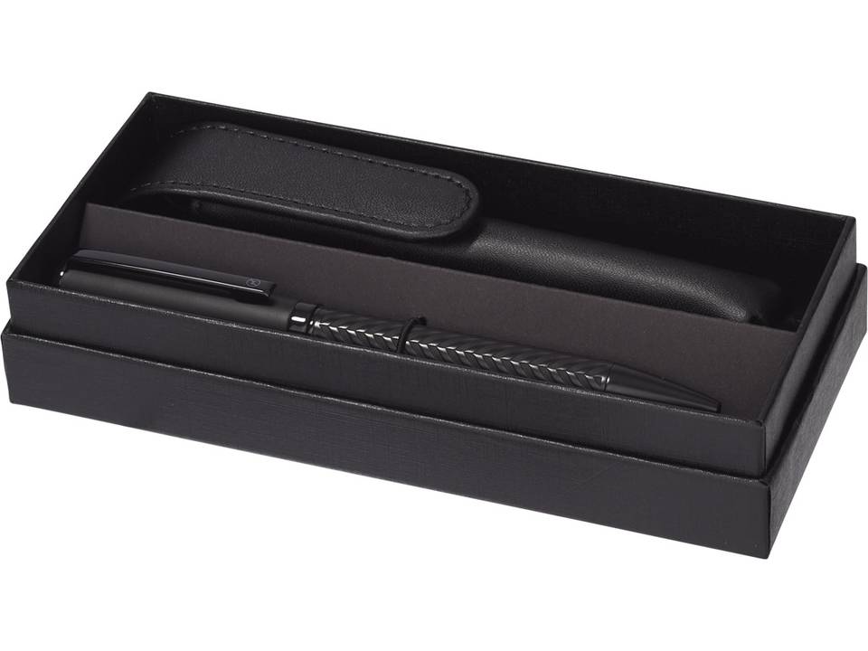 Etched design pen pouch gift set 1