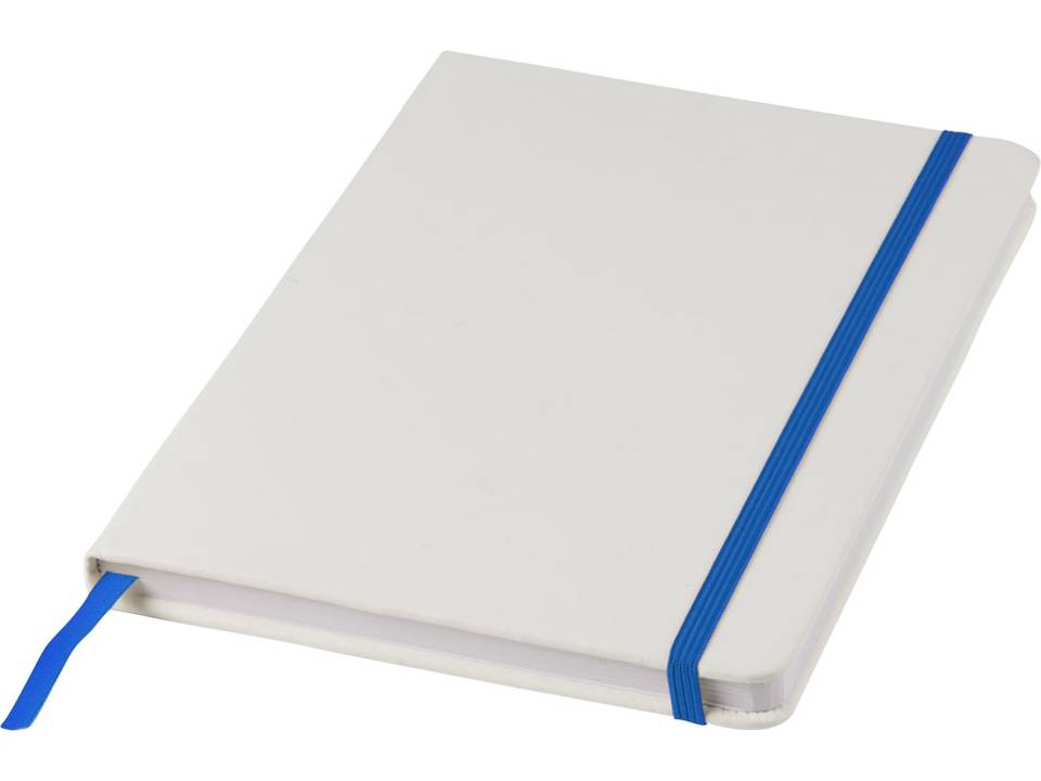 White A5 spectrum notebook with coloured strap 8