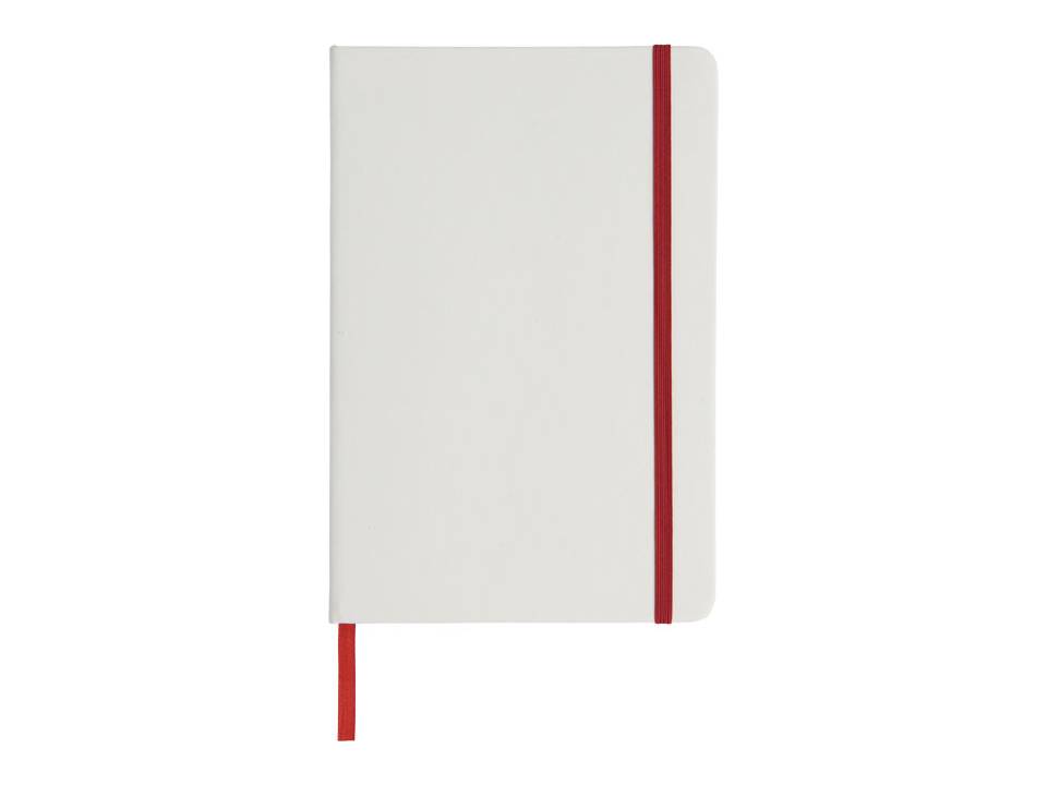 White A5 spectrum notebook with coloured strap 16