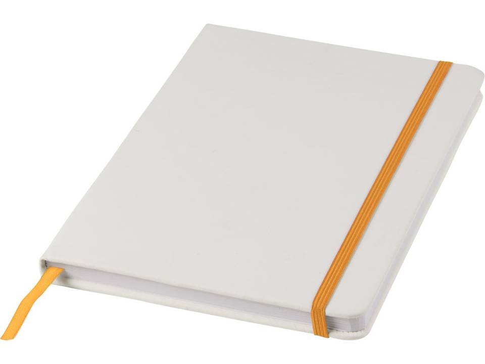 White A5 spectrum notebook with coloured strap 4