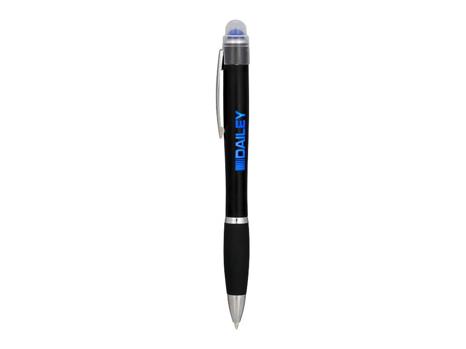 Nash coloured light up black barrel ballpoint pen 10