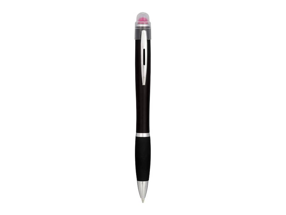 Nash coloured light up black barrel ballpoint pen 15