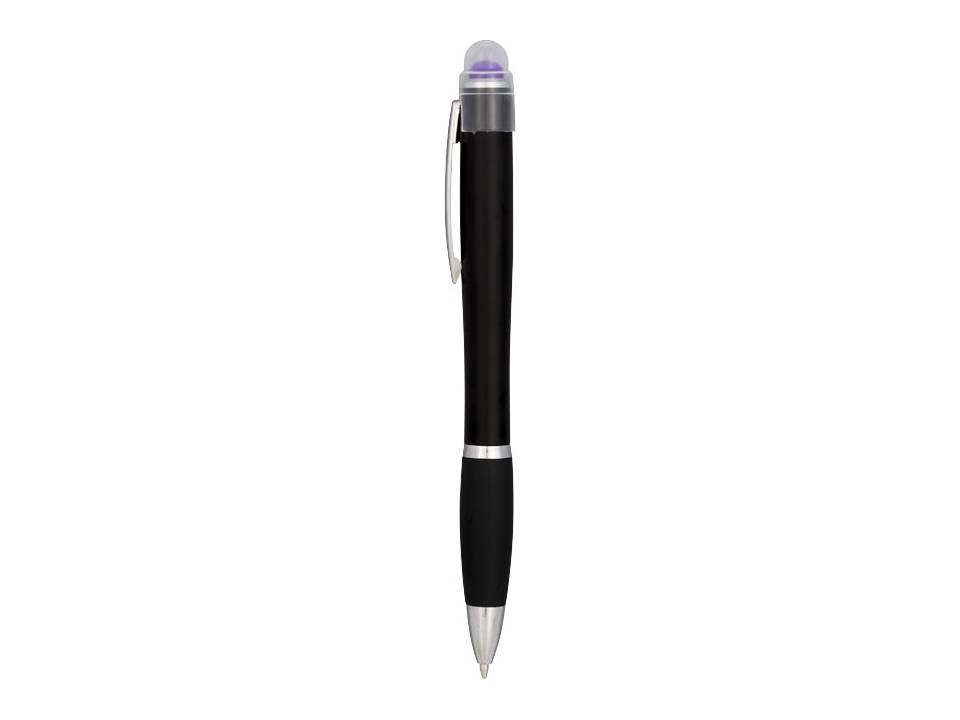 Nash coloured light up black barrel ballpoint pen 12