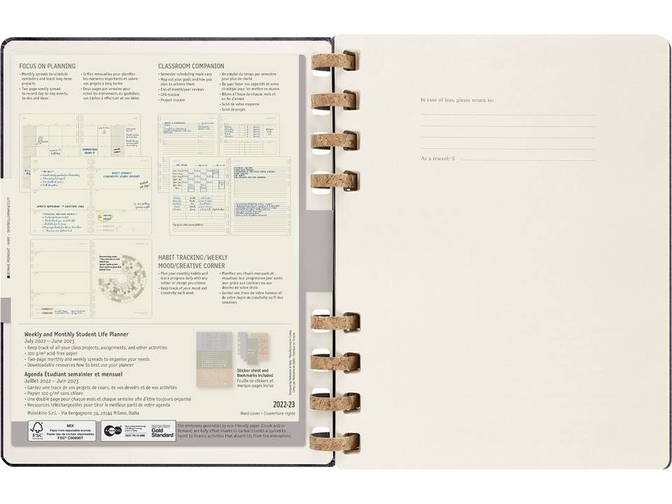 12M daily XL spiral hard cover planner 21