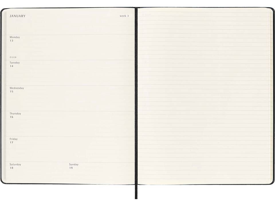 Moleskine hard cover 12 month weekly XL planner 5