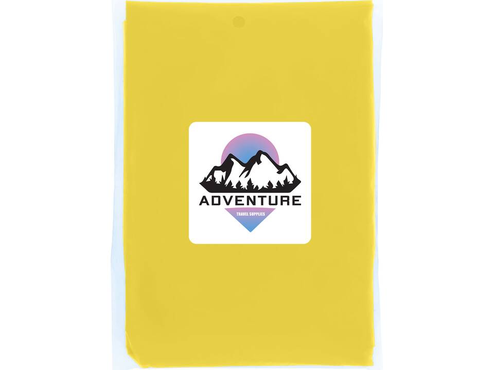 Mayan recycled plastic disposable rain poncho with storage pouch 6