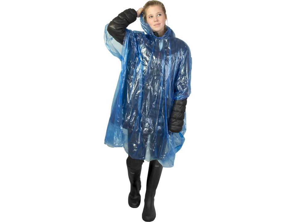 Mayan recycled plastic disposable rain poncho with storage pouch 19