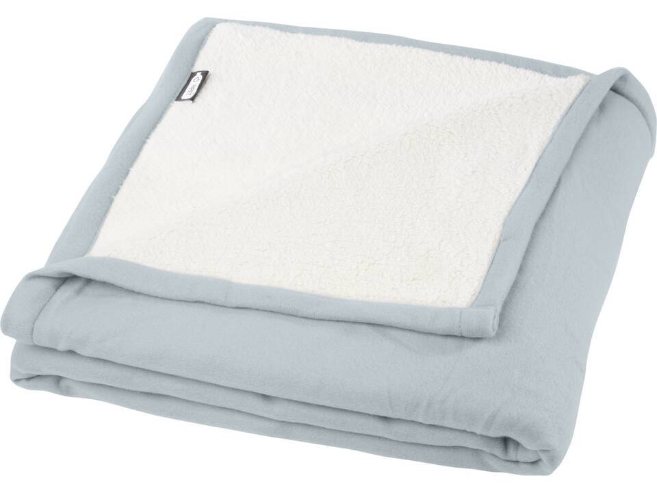 Marigold RPET polar fleece and sherpa blanket 10