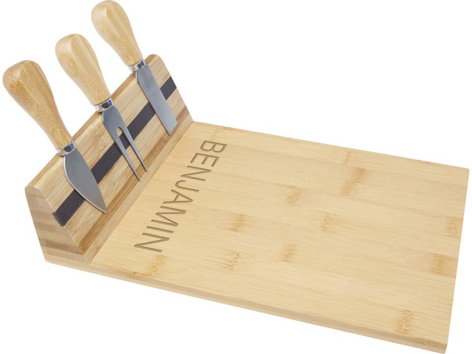 Mancheg bamboo magnetic cheese board and tools 2
