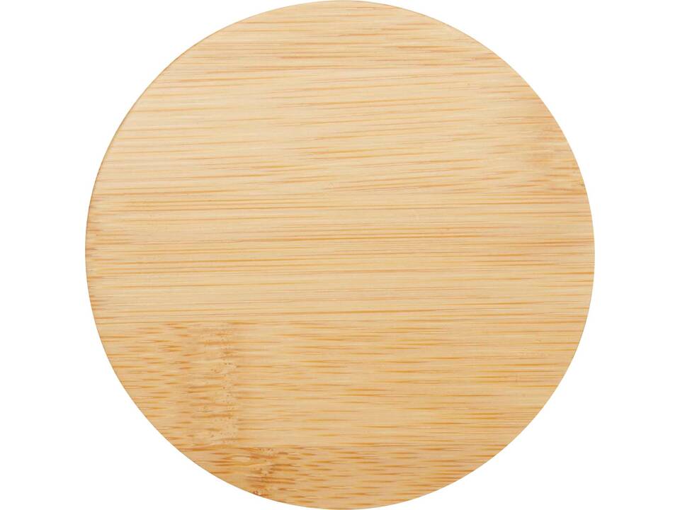 Leona 350 ml glass cup with bamboo lid 2