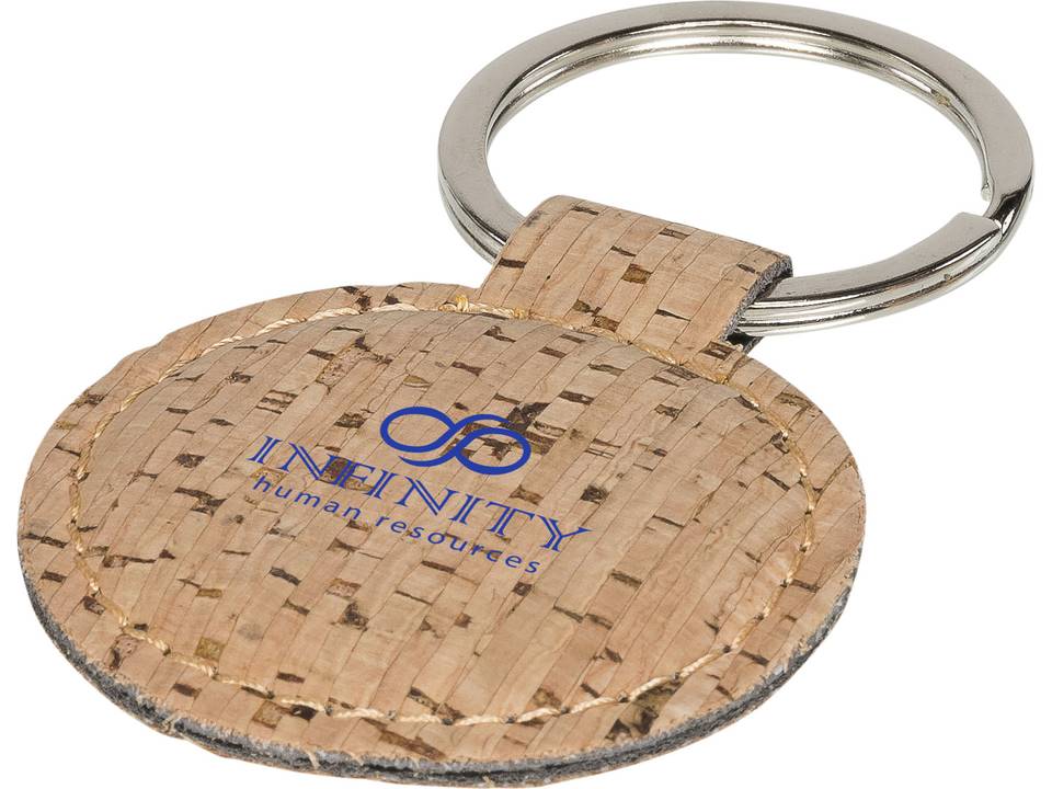 Cork-look rounded keychain 2