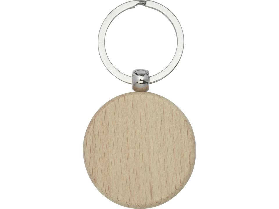 Giovanni beech wood round keychain 4