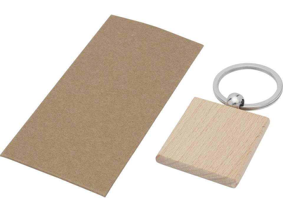 Gioia beech wood squared keychain 5