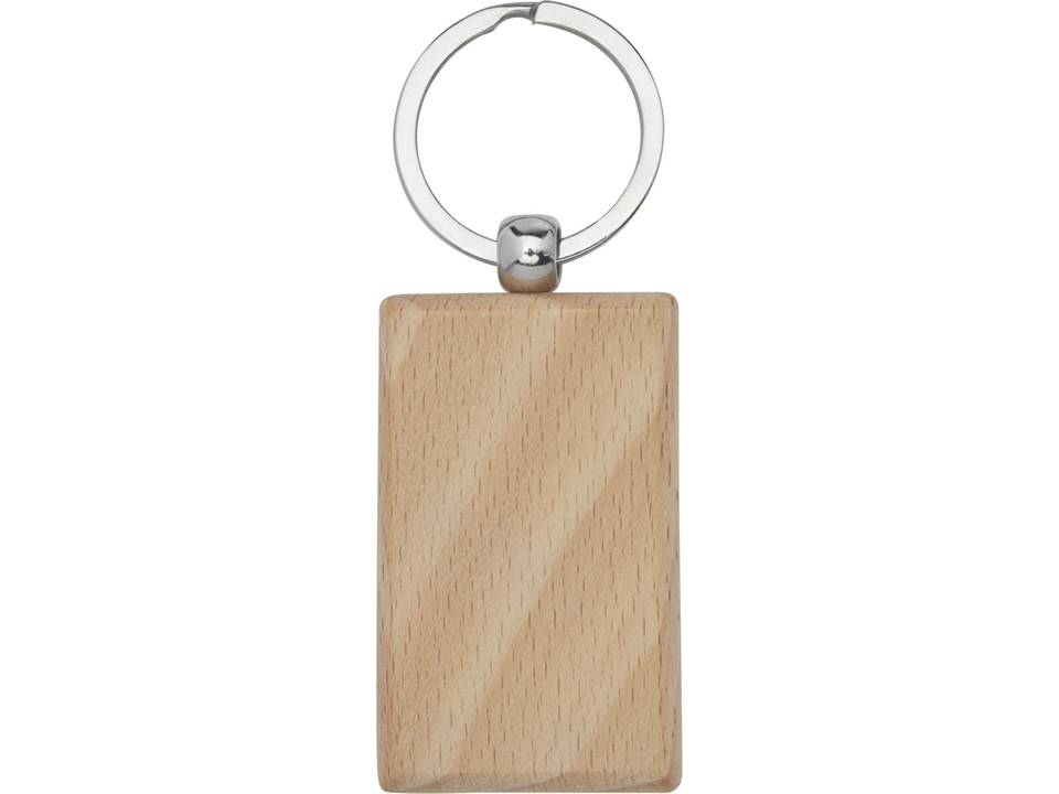 Gian beech wood rectangular keychain 4