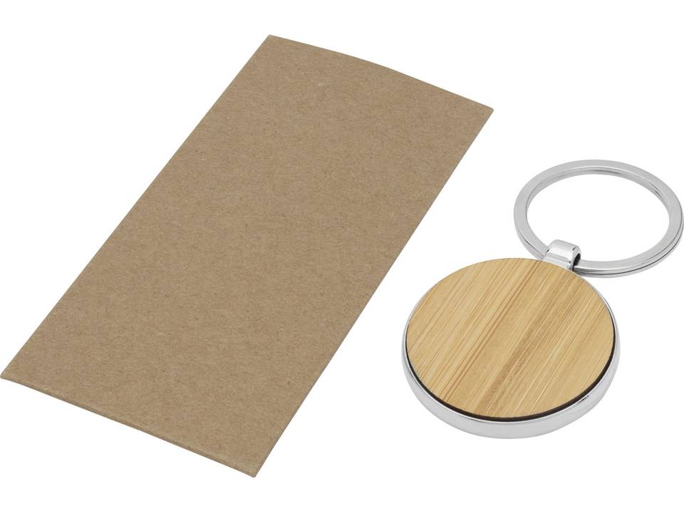 Nino bamboo round keychain 5