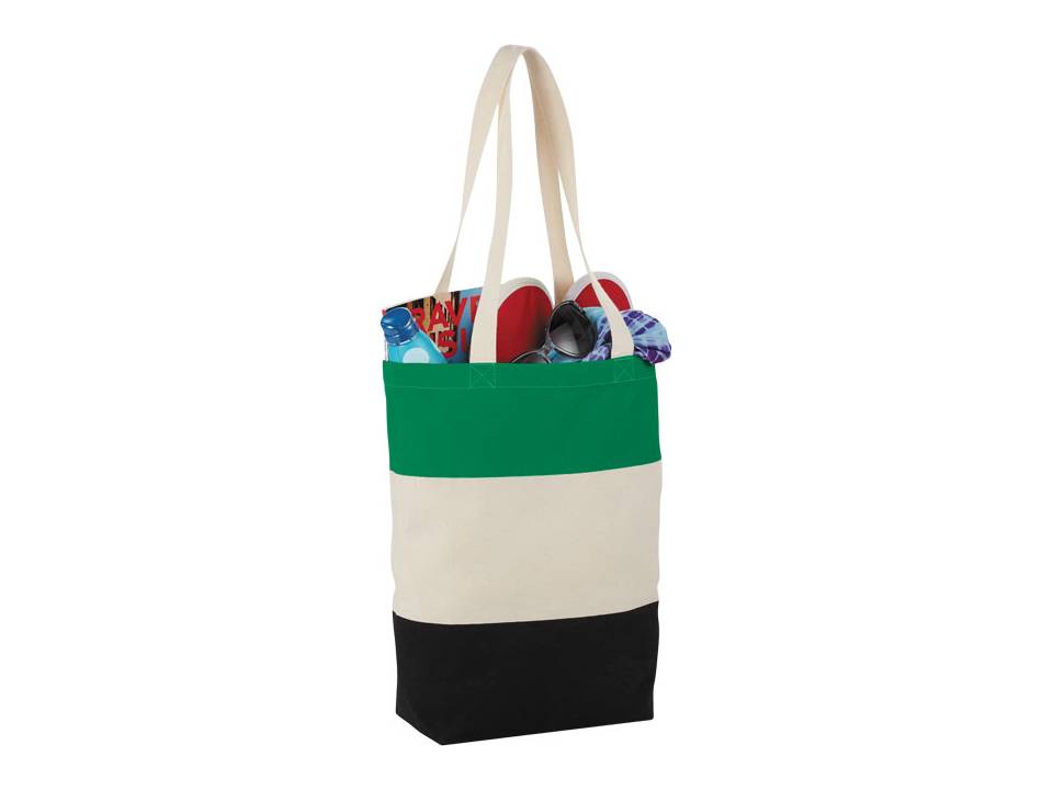 Cotton Colour Block Tote 16