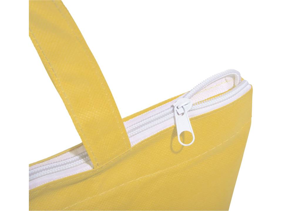 Privy zippered short handle non-woven tote bag 22