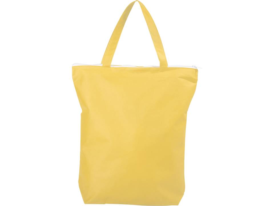 Privy zippered short handle non-woven tote bag 21