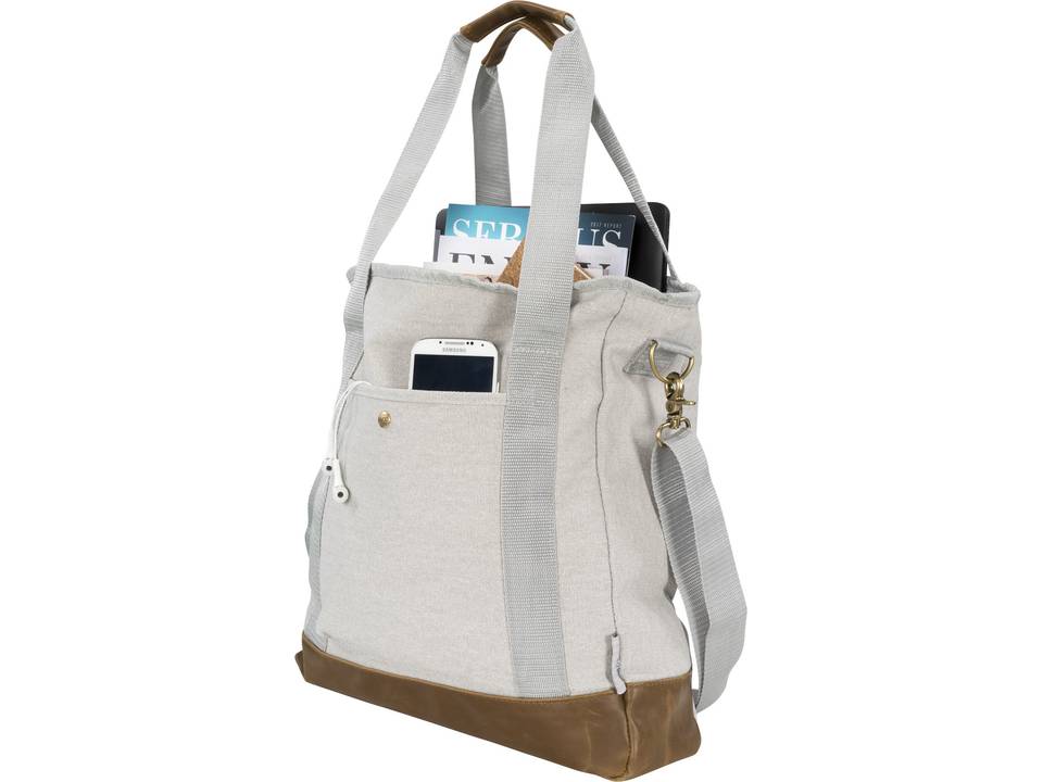 Harper zippered cotton canvas tote bag 5