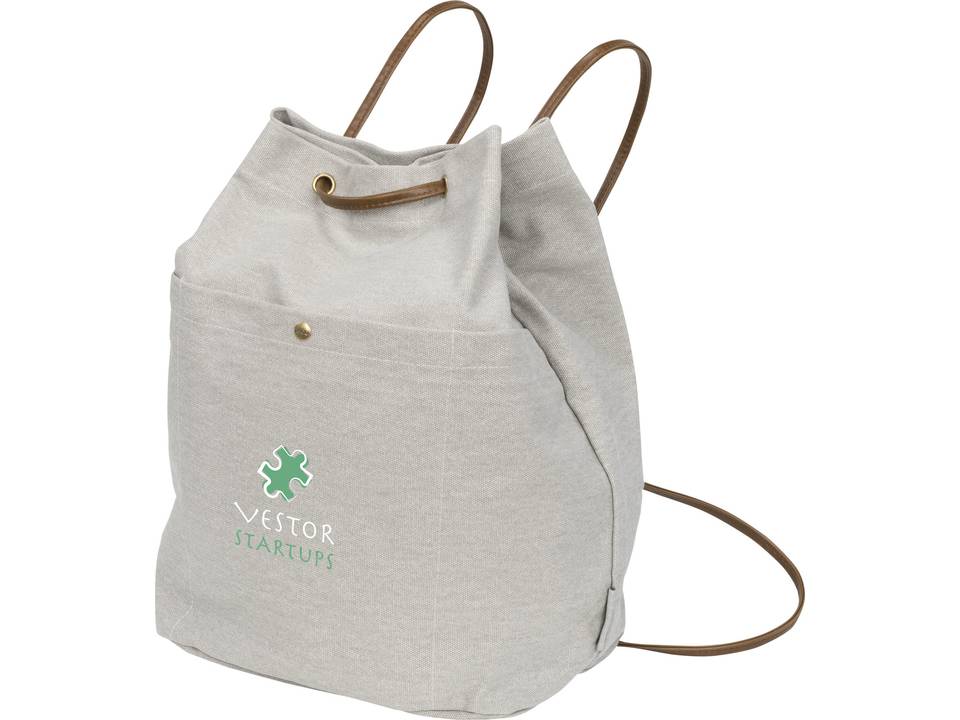 Harper cotton canvas drawstring backpack 2