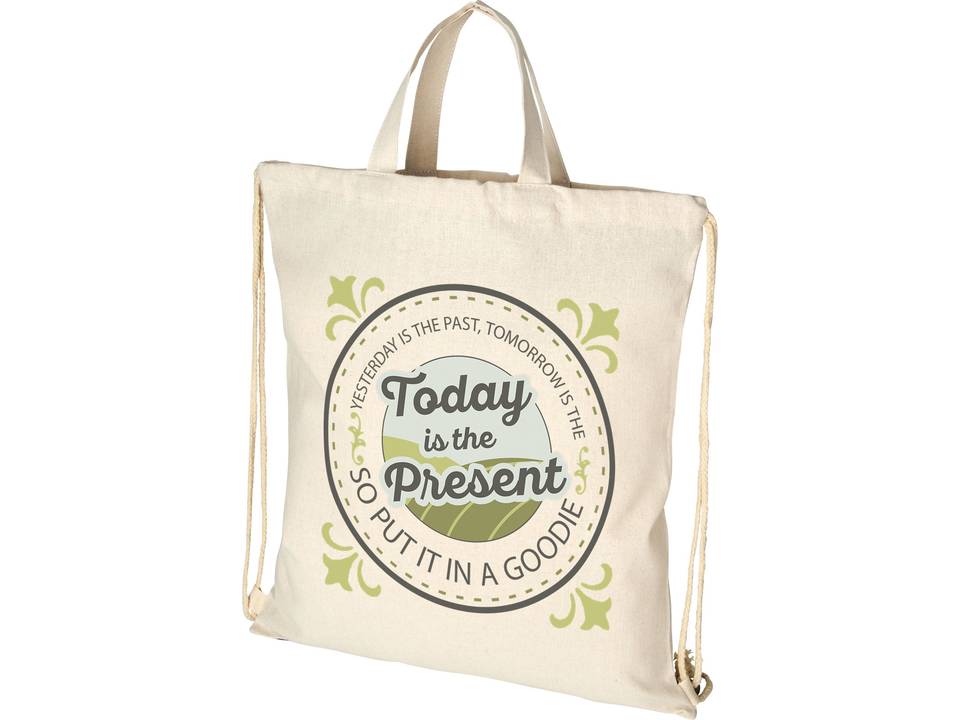 Pheebs 210 g/m² recycled cotton drawstring backpack 2