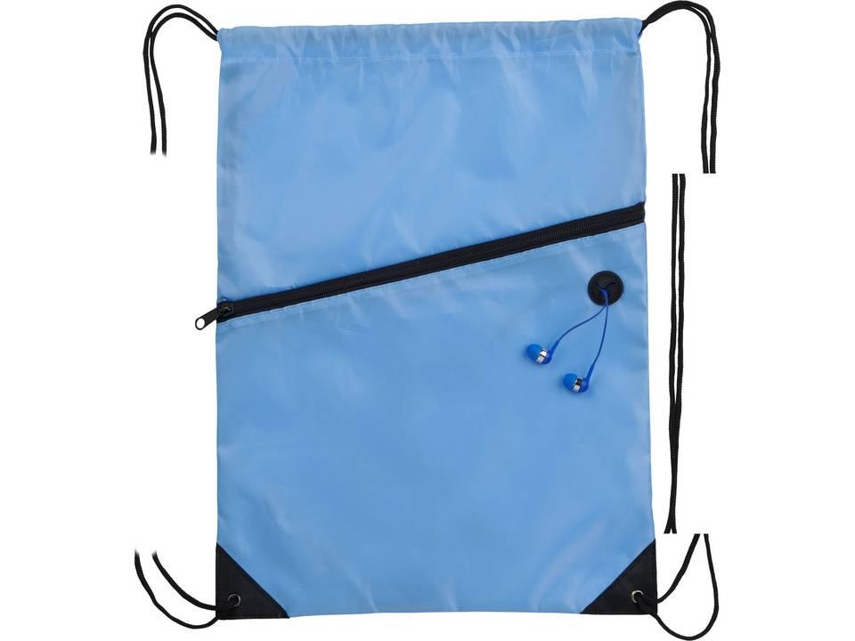 Oriole zippered drawstring backpack 16
