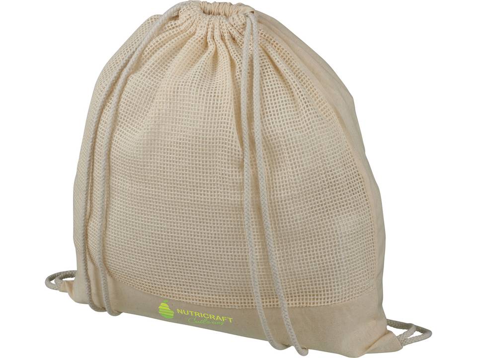 Maine mesh cotton drawstring backpack 2