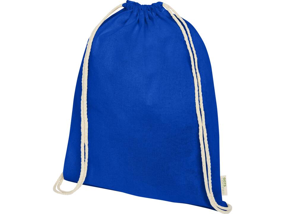 Orissa 140 g/m² GOTS organic cotton drawstring backpack 15