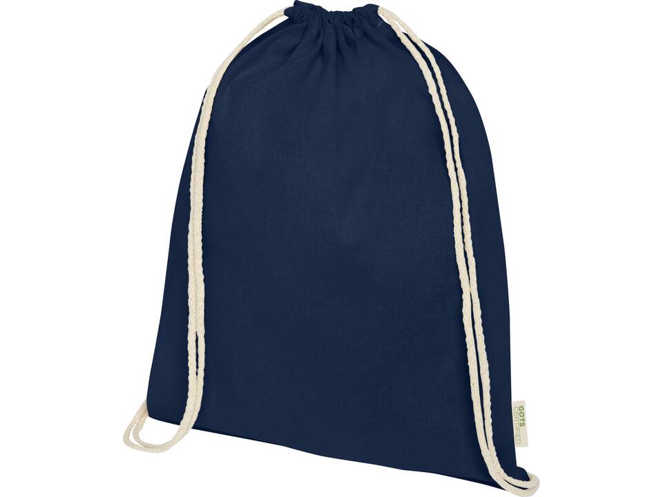 Orissa 140 g/m² GOTS organic cotton drawstring backpack 20