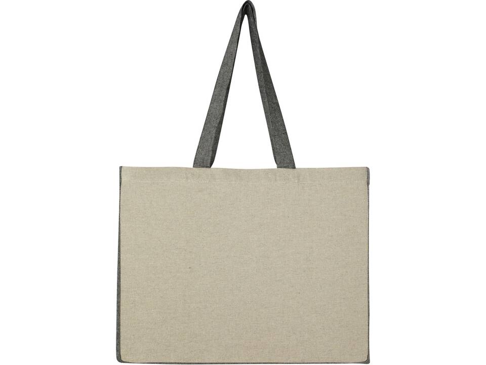 Pheebs 190 g/m² recycled cotton gusset tote bag with contrast sides 18L 3