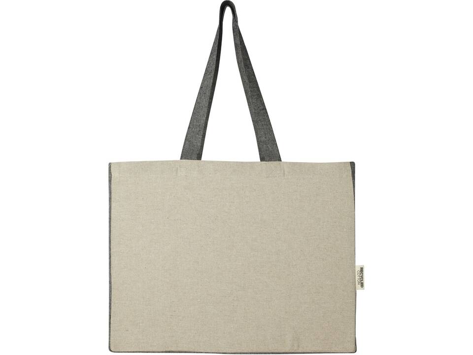 Pheebs 190 g/m² recycled cotton gusset tote bag with contrast sides 18L 2