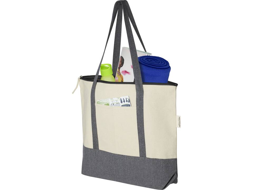 Repose 320 g/m² recycled cotton zippered tote bag 10L 4