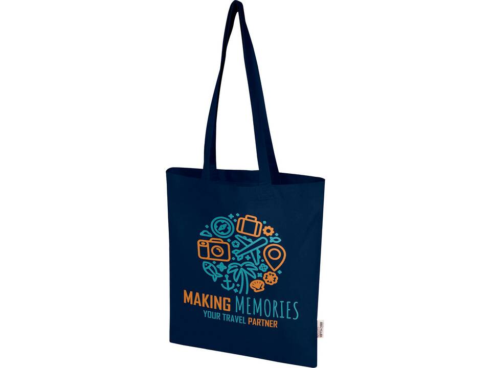 Madras Blend 140 g/m² GRS recycled cotton tote bag 7L 21