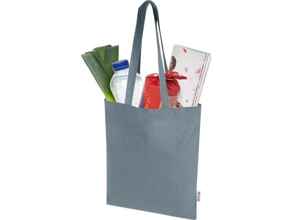 Madras Blend 140 g/m² GRS recycled cotton tote bag 7L 28