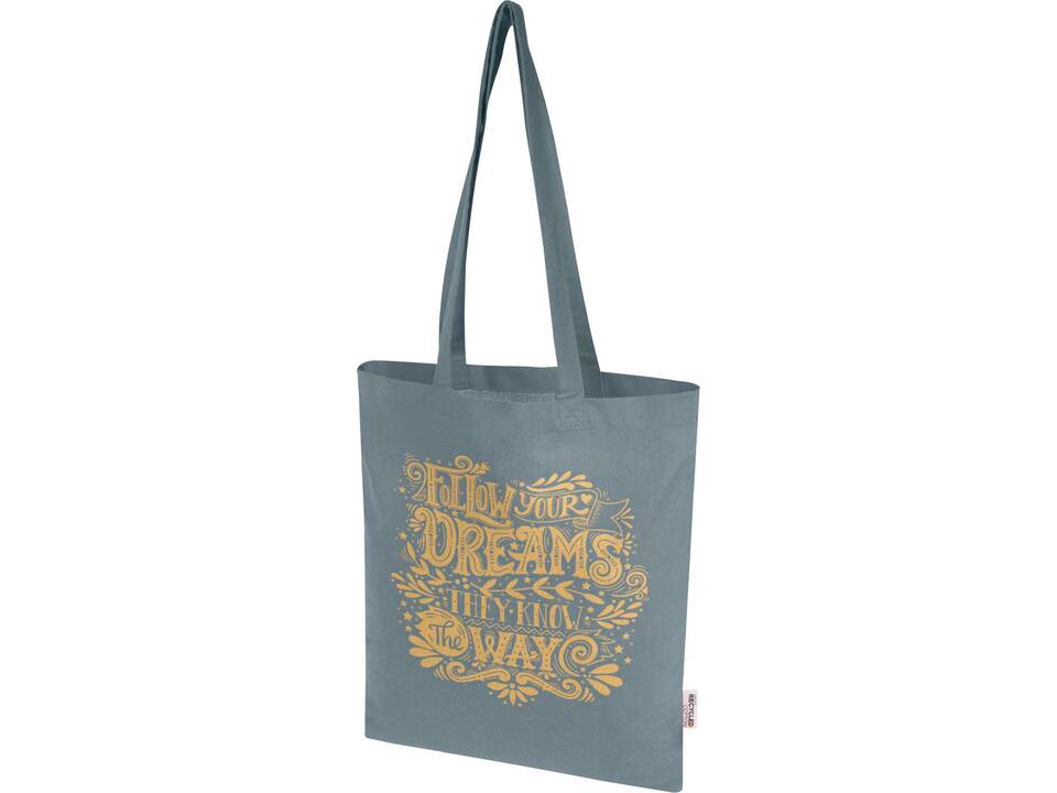 Madras Blend 140 g/m² GRS recycled cotton tote bag 7L 26