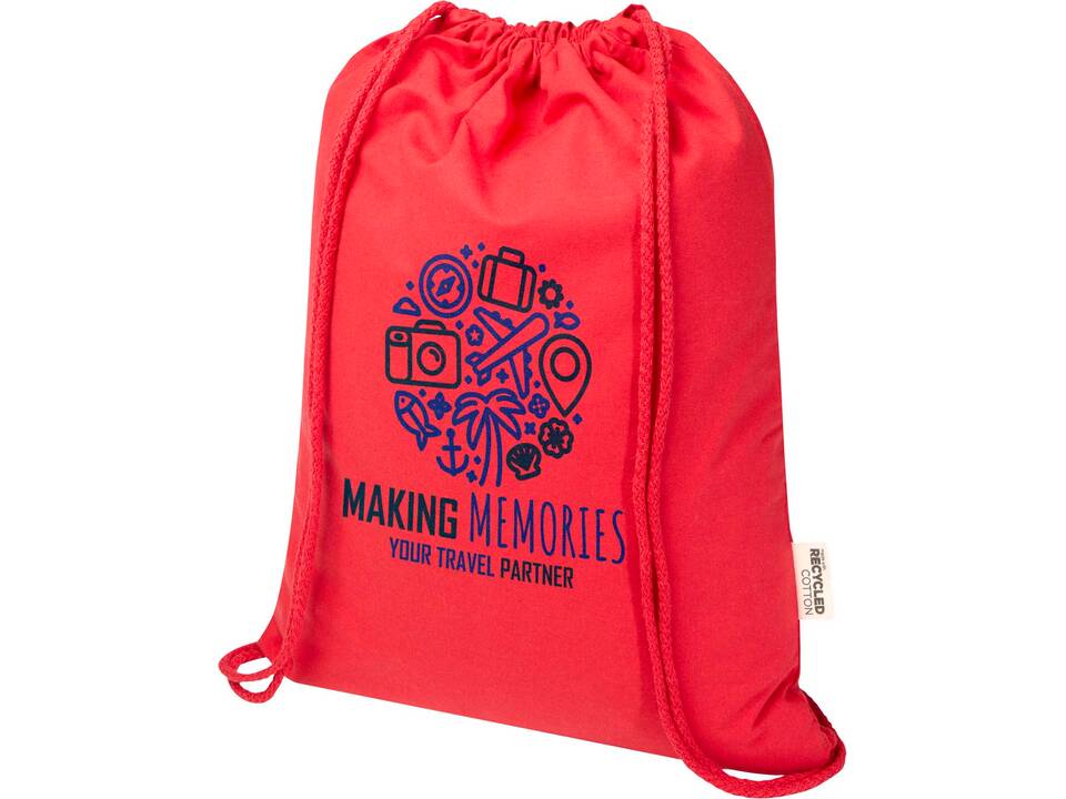 Oregon Blend 140 g/m² GRS recycled drawstring bag 5L 6