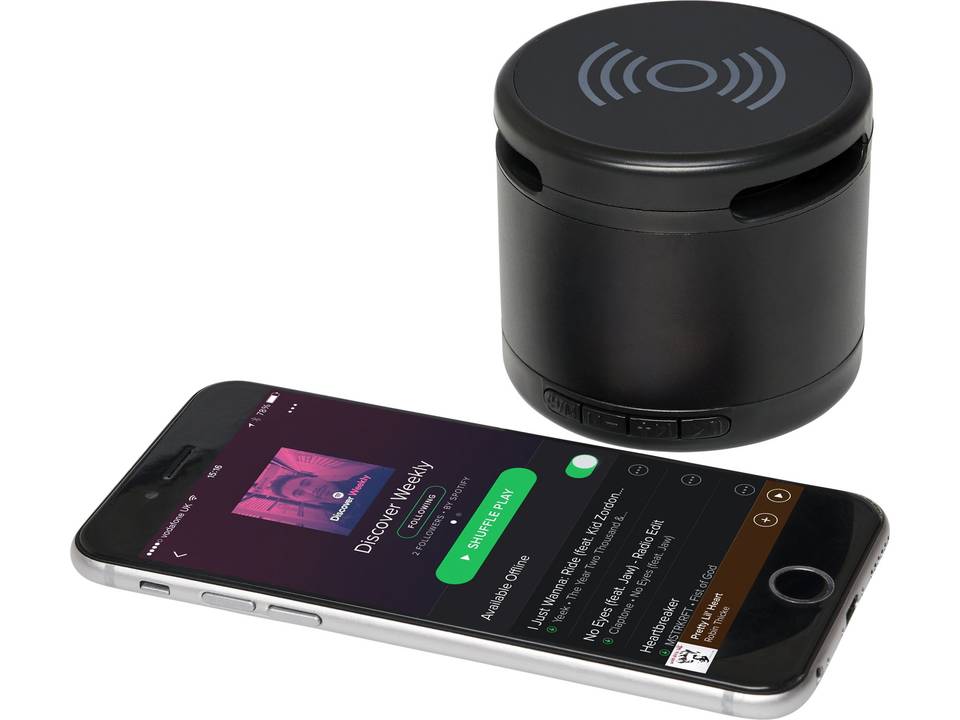 Jones metal Bluetooth® speaker with wireless charging pad 4