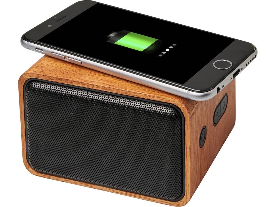 Wooden speaker with wireless charging pad 6