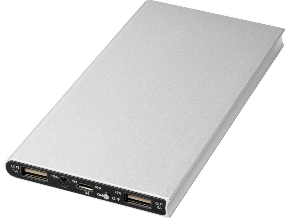 Plate 8000 mAh aluminum power bank 8