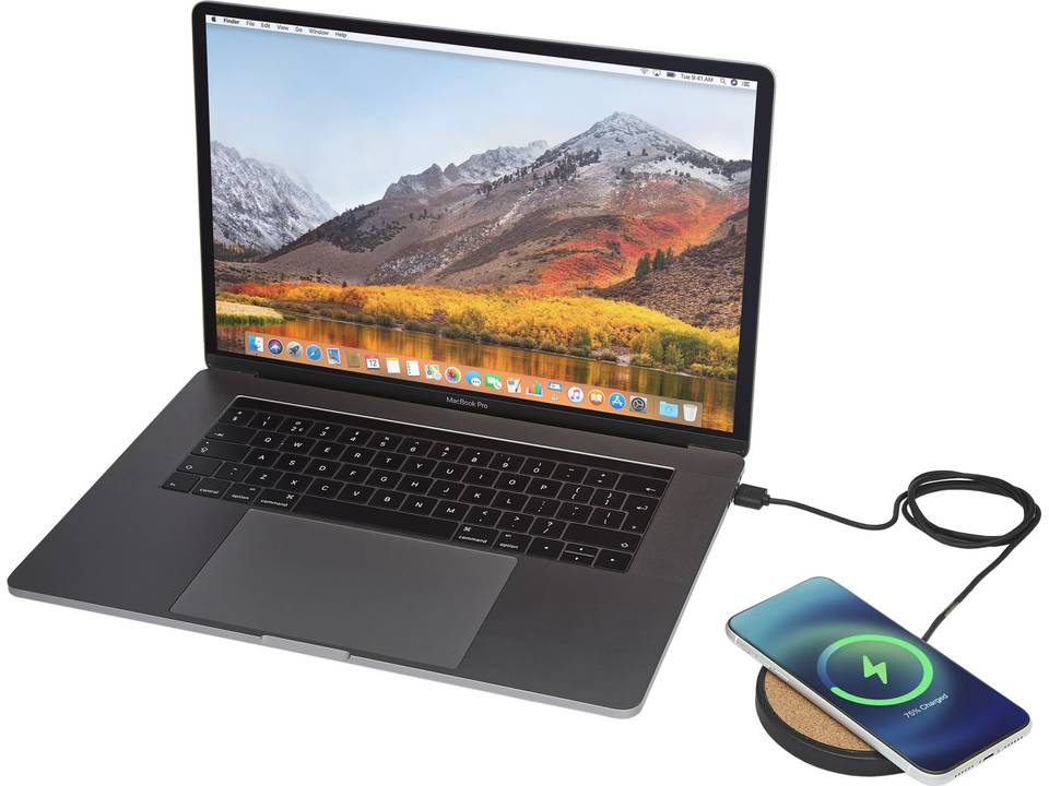 Kivi 10W limestone/cork wireless charging pad 7