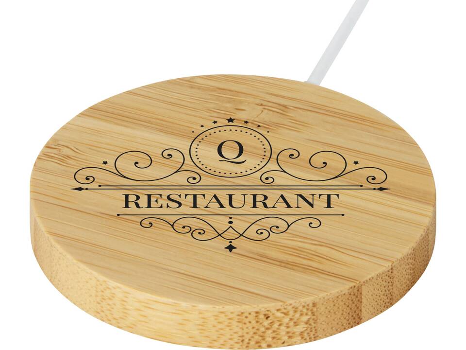 Atra 10W bamboo magnetic wireless charging pad 1