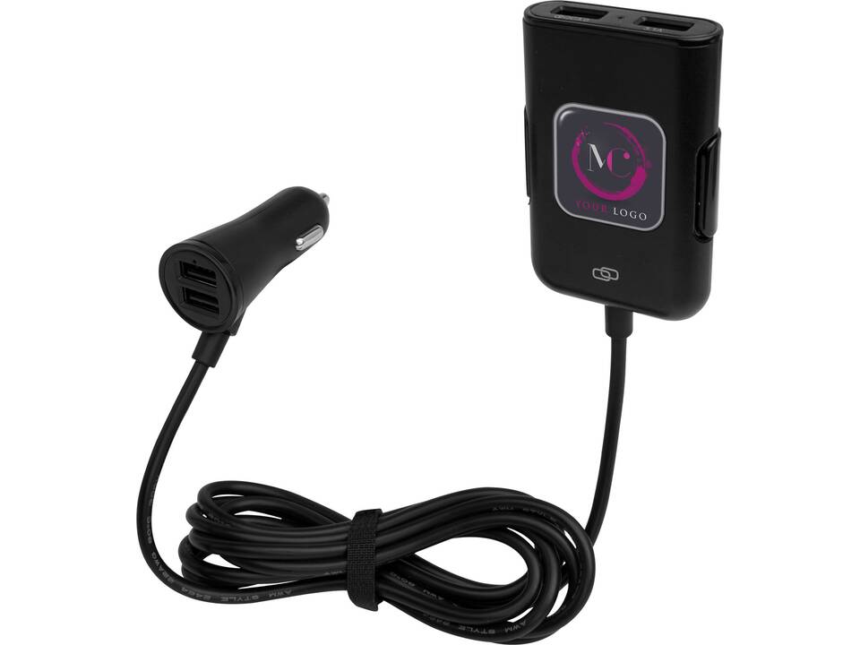 Pilot dual car charger with QC 3.0 dual back seat extended charger 2