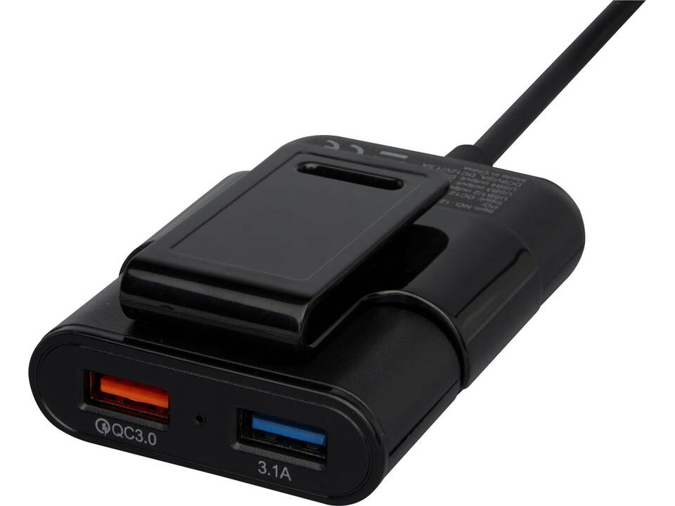 Pilot dual car charger with QC 3.0 dual back seat extended charger 6