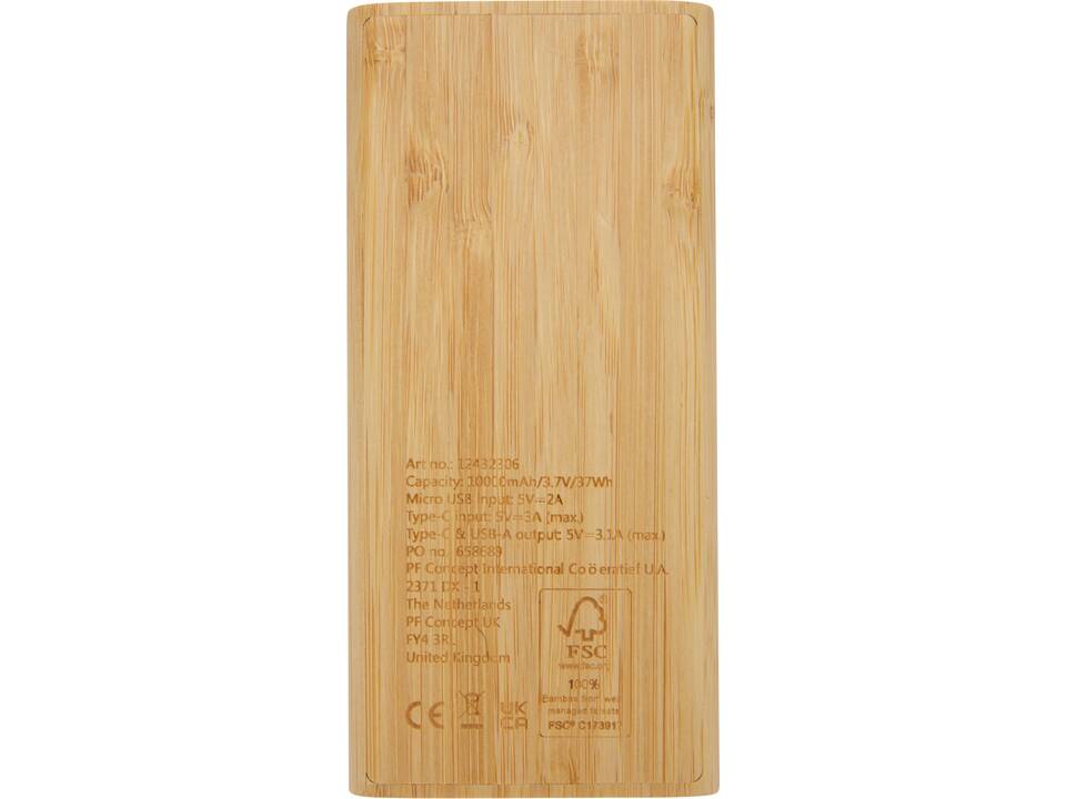 Tulda 10.000 mAh bamboo power bank 3