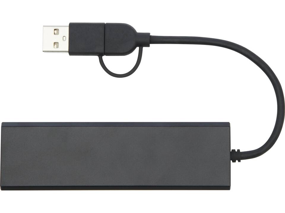 Rise RCS recycled aluminium USB 2.0 hub 3