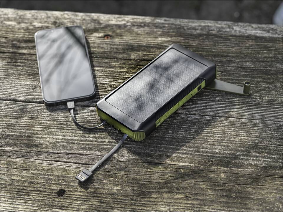 Soldy 10.000 mAh RCS recycled plastic solar dynamo power bank 7