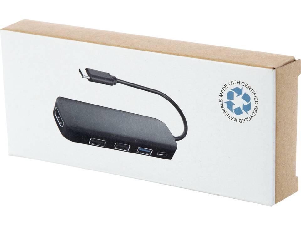 Loop RCS recycled plastic multimedia adapter USB 2.0-3.0 with HDMI port 2