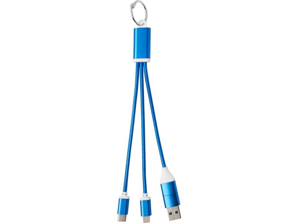 Metal 4-in-1 recycled aluminium charging cable with keychain 8