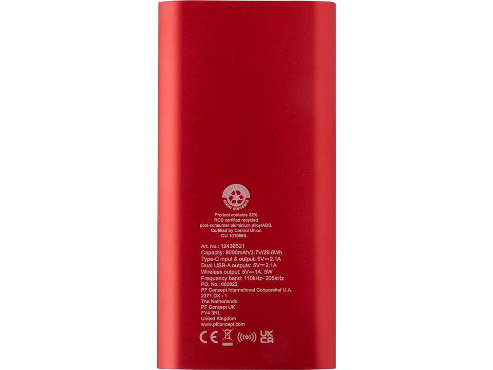 Juice 8000 mAh Type-C recycled aluminium wireless power bank 4